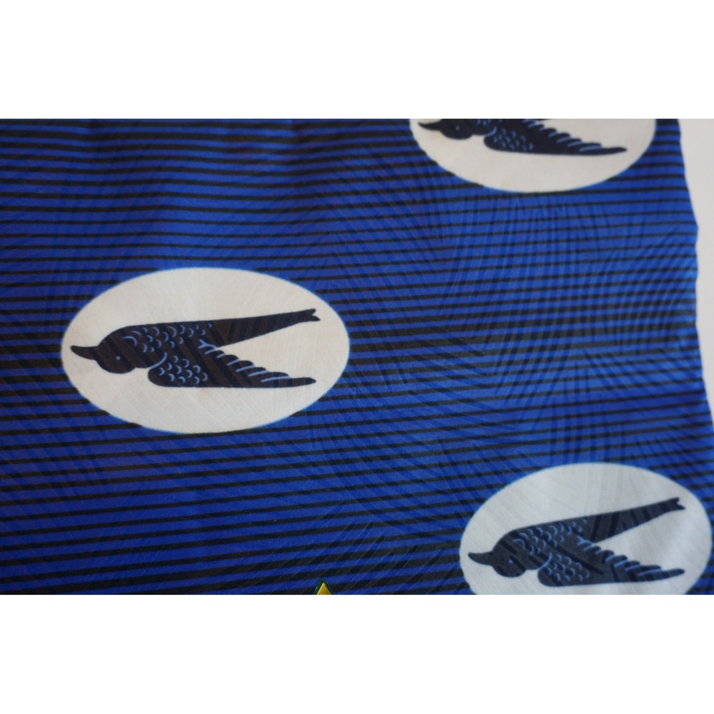 Lapaix Java Superieur Super Wax Fabric 6 Yards Blue Bird Stripe Dutch Wax Print - Picture 8 of 9